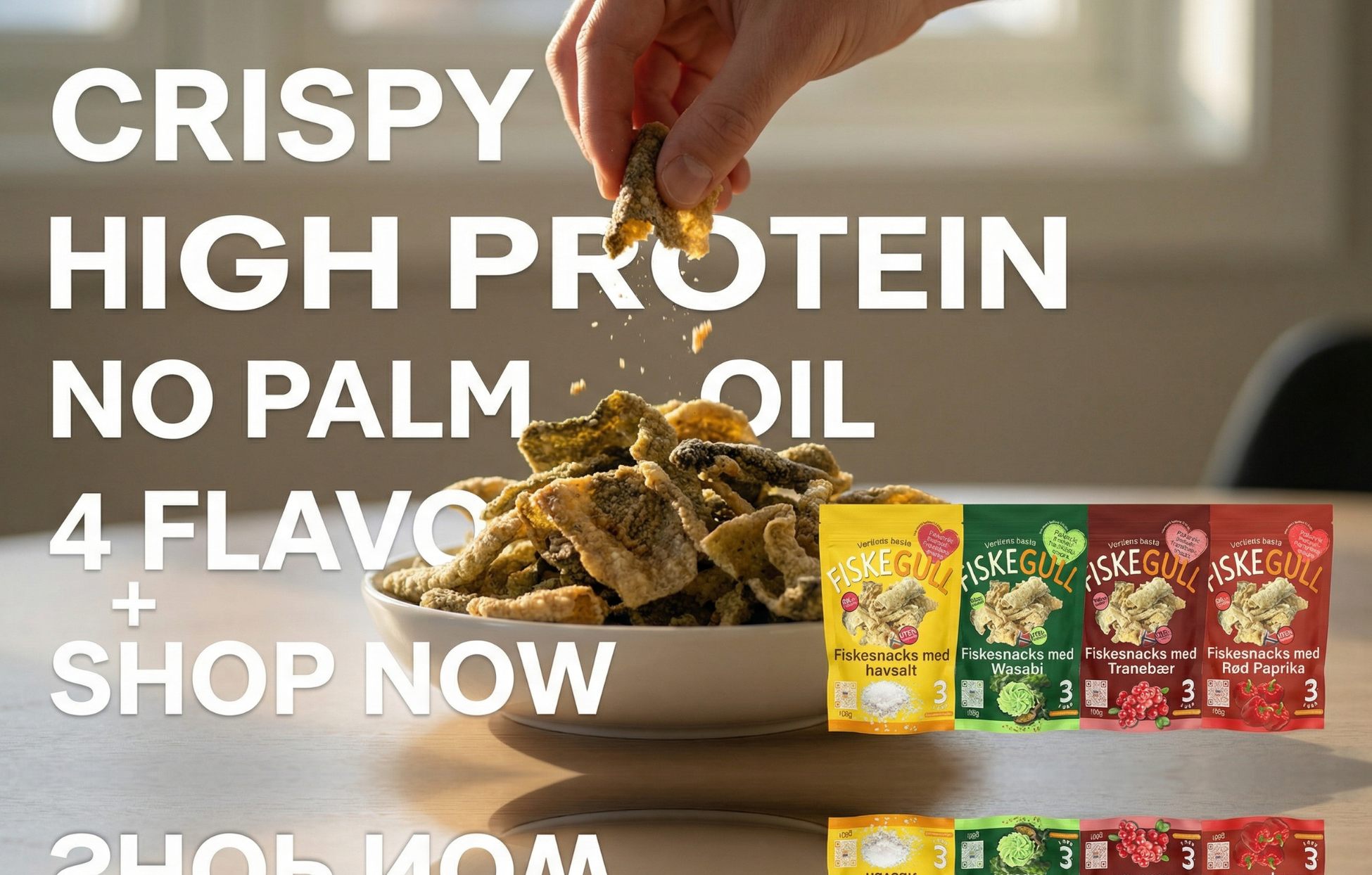 Crispy snacks with high protein content